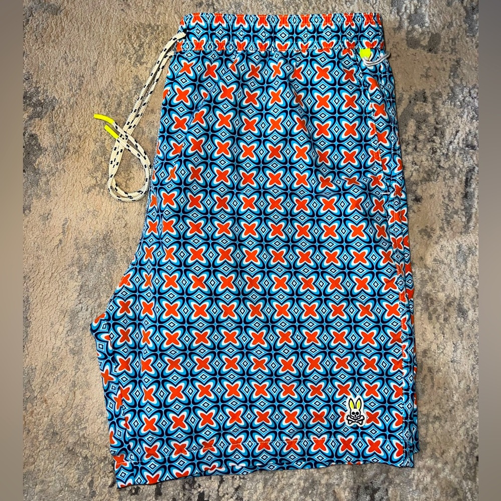 Psycho Bunny Swim Shorts Trunks XXL Boardshorts Liner Drawstring
